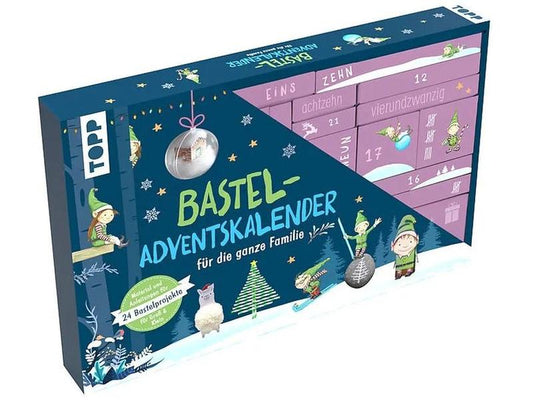 Frechverlag | Topp Adventskalender Familien-Basteln | 24 Bastelprojekte mit Material