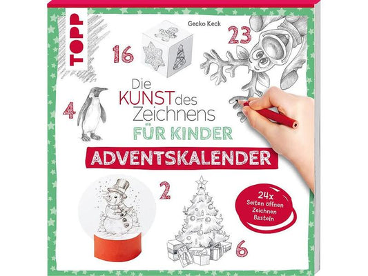 Frechverlag | Topp Adventskalender Kunst des Zeichnens | Für Kinder, mit 24 Zeichnungen