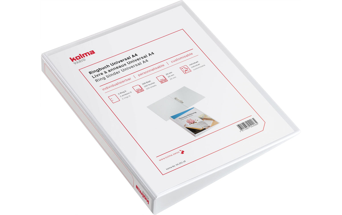 Kolma, Ringbuch Vario light Ø 4.3 cm, Weiss