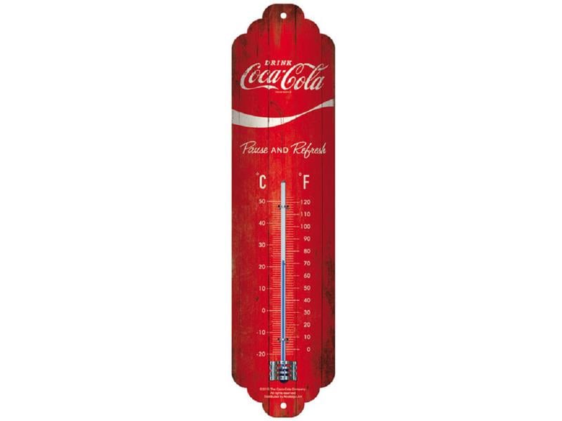 Nostalgic Art | Thermometer Coca-Cola | Metall, 28x6.5 cm, Celisus & Fahrenheit