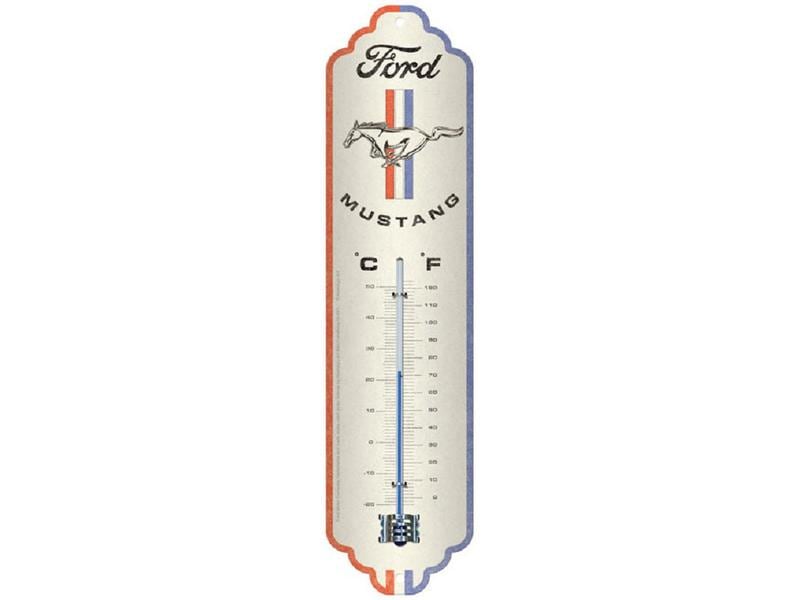 Nostalgic Art | Thermometer Ford Mustang | Metall, 28x6.5 cm, Celisus & Fahrenheit
