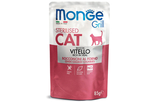 Monge, Nassfutter Grill Sterilised Kalb, 85