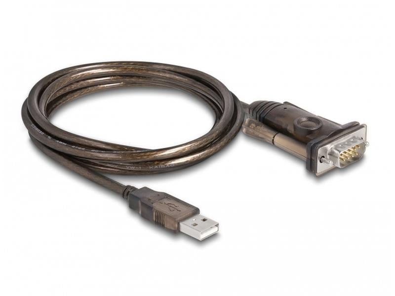 Delock | Schnittstellenkabel Adapter USB auf RS-232 | 9 PinStecker mit Schrauben 1,5 m