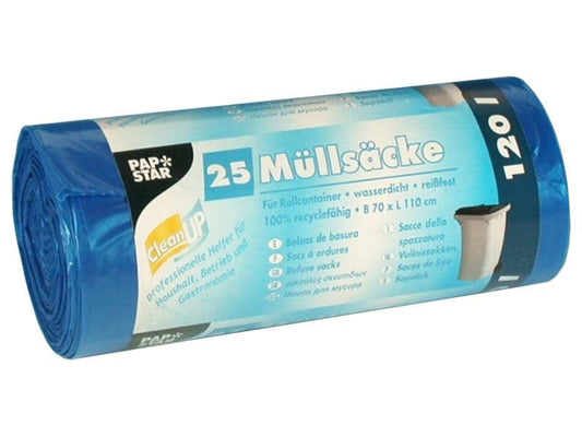 Weita | Kehrichtsack 120L/blau | Pack à 25 Stk,o. Verschluss
