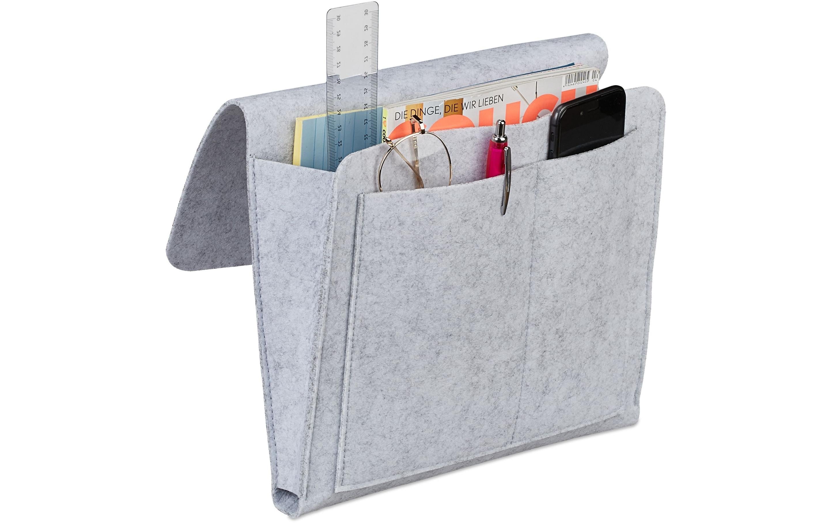 relaxdays Aufbewahrung Betttasche, Grau