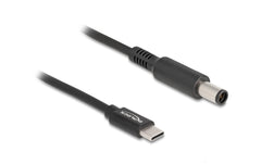 Delock | Ladekabel USB-C-7.4x5.0mm zu Dell | Stecker, 1.5m, schwarz, 20 V