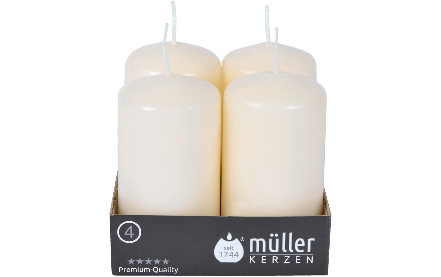 müller Kerzen, Stumpenkerze 9 x 4.8 cm, Crè