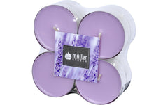müller Kerzen | Müller Teelichter Maxi in Aluhülse | lavendel 2.2x5.7 cm