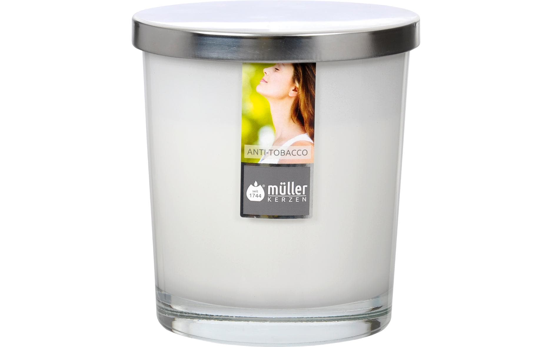 Müller Duftkerze im Glas, Anti-Tobacco