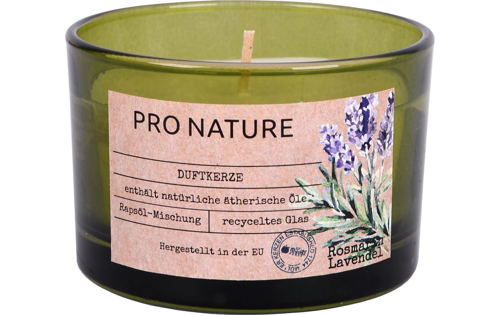 Müller Duftkerze im Glas Rosamrin & Lavende