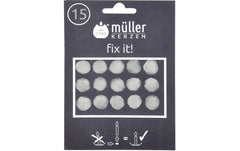 müller Kerzen | Müller Klebewachsplättchen, 15er | weiss