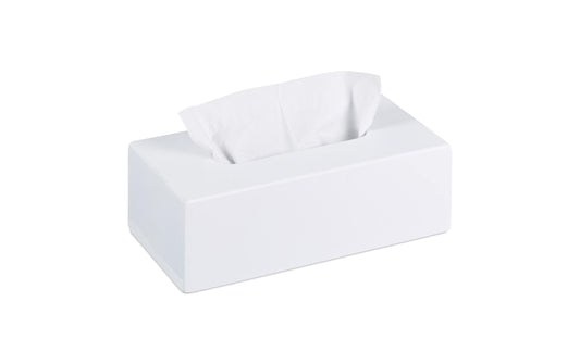 relaxdays | Papiertuchspender Bambus, Weiss | 8.5x13.5x24.5 cm (HxBxT)