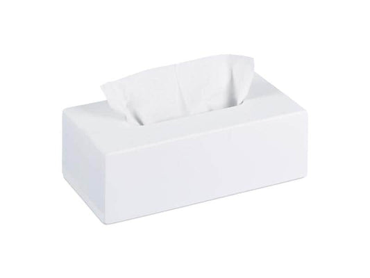 relaxdays | Papiertuchspender Bambus, Weiss | 8.5x13.5x24.5 cm (HxBxT)