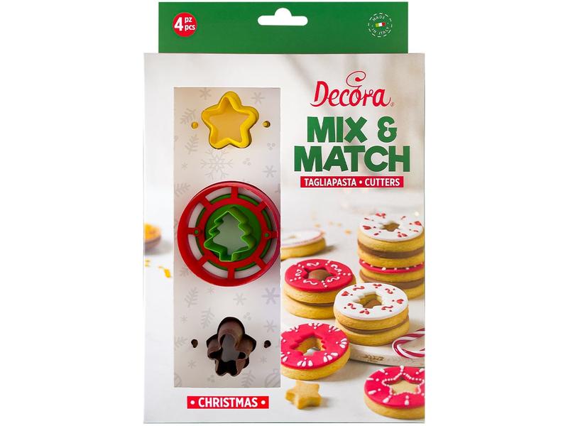 Decora | Ausstechset Spitzbuben | Set aus 1 Form und 3 Ausstechern