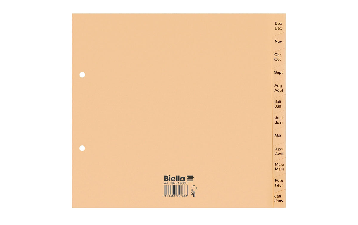 Biella, Register Teildeckend, A4, Jan-Dez