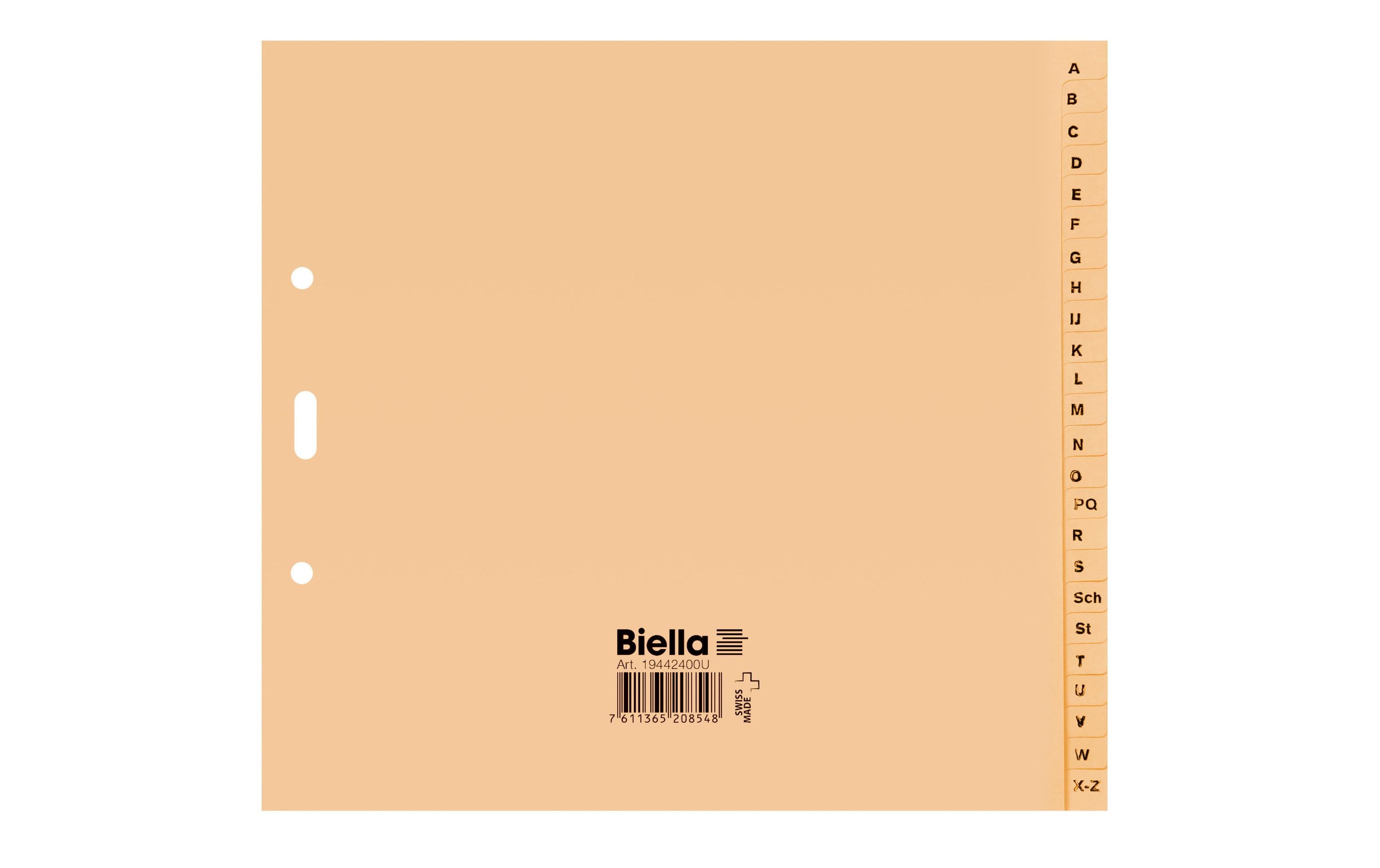 Biella, Register Teildeckend, A4, A-Z
