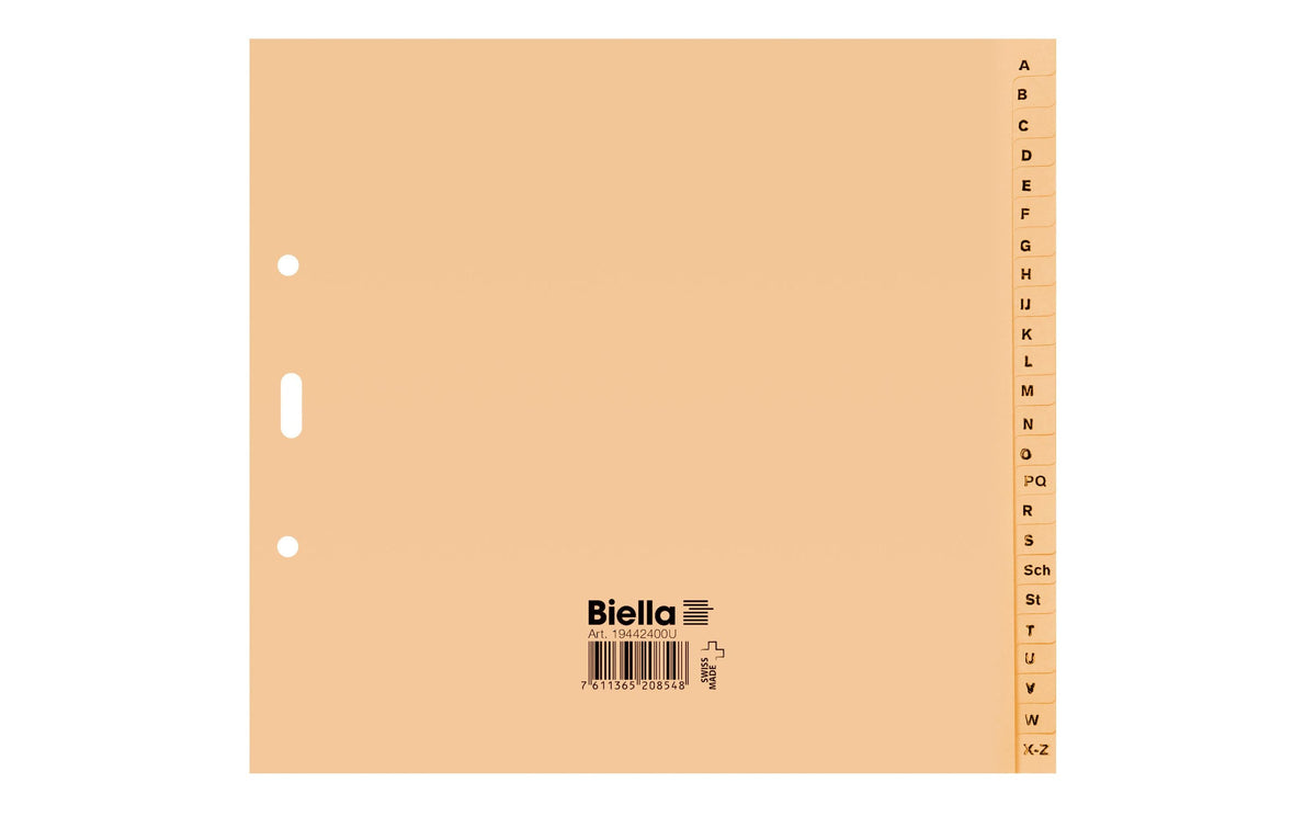 Biella, Register Teildeckend, A4, A-Z