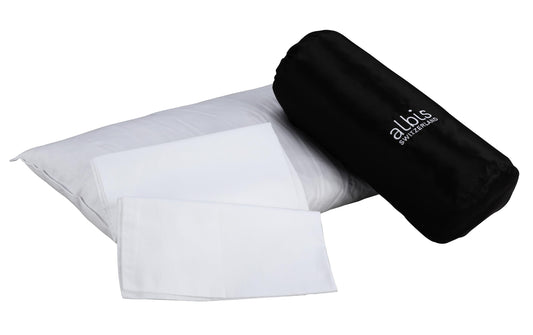 Albis Reisekissen mit Satin-Bettwäschebezug