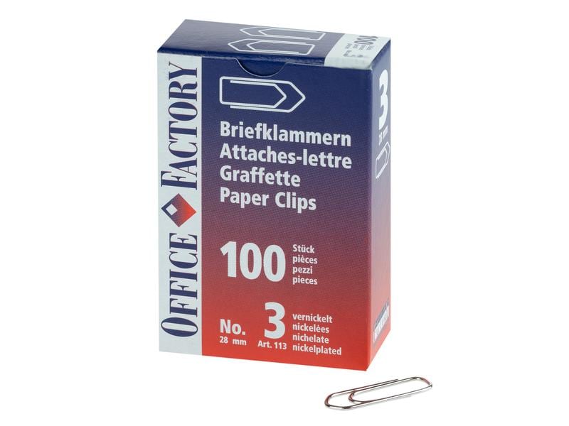 Smart Office | Büroklammern, 100 Stk | Gr. 3, Länge 28 mm