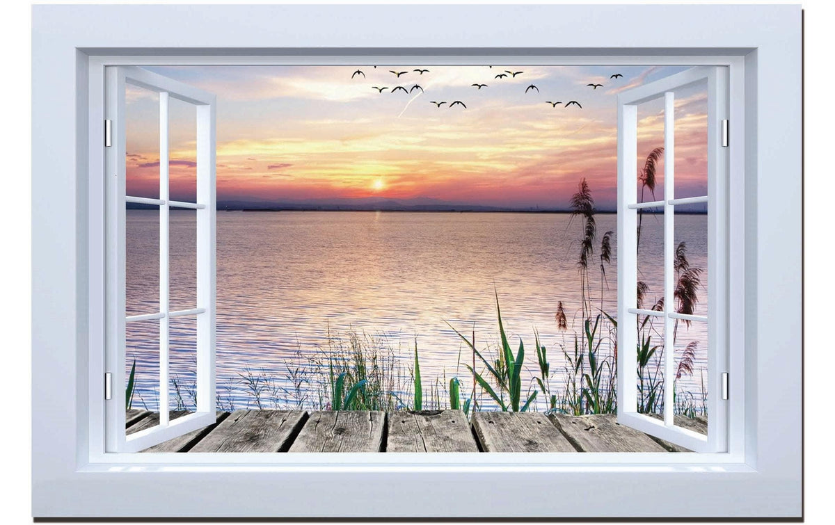 Dameco LED Bild Canvas Fenster auf Steg