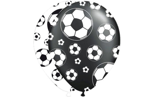Folat | Latexballons Fussball | 30cm, 8 Stück, rund, mit Bällen aufgedruckt