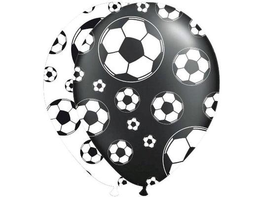 Folat | Latexballons Fussball | 30cm, 8 Stück, rund, mit Bällen aufgedruckt