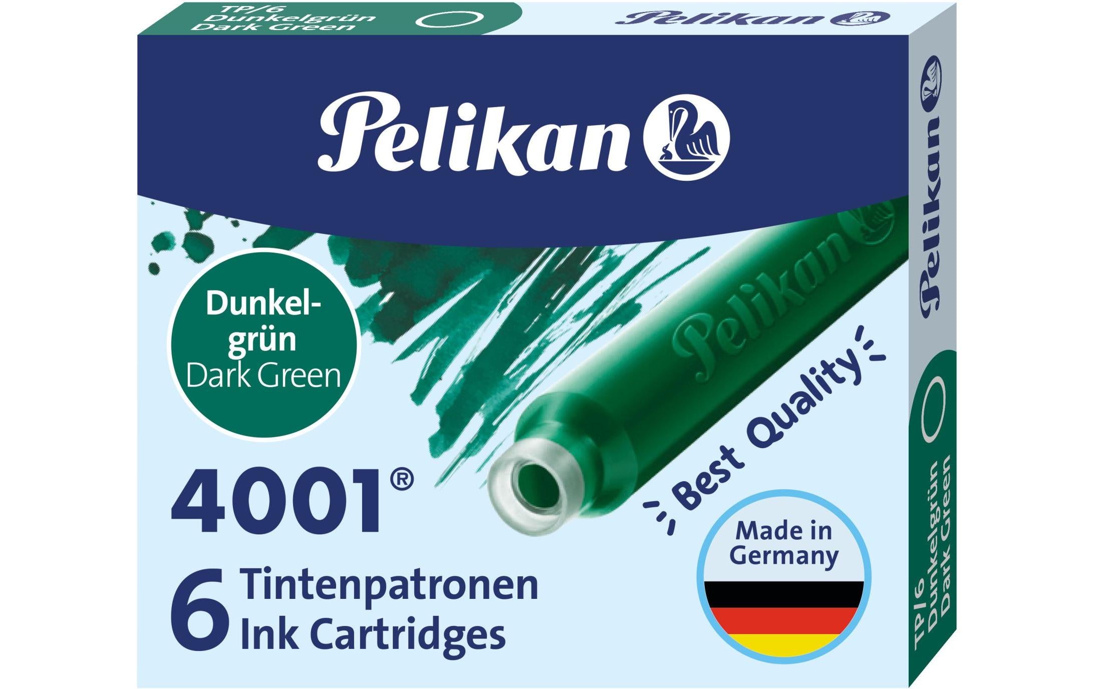 Pelikan, Tintenpatrone 4001 Grün, 6 Stück