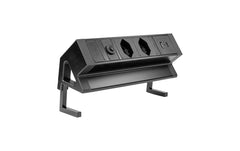 STEFFEN | Tischsteckdosenleiste ALU DESK 2x | T13, USB-A+C, Schwarz