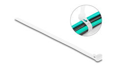 Delock | Kabelbinder L:200 x B:7.2mm weiss | wiederverwendbar, 100 Stück