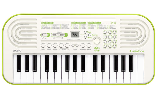 Casio | SA-50 | Mini Keyboard, 32 Keys, weiss / green