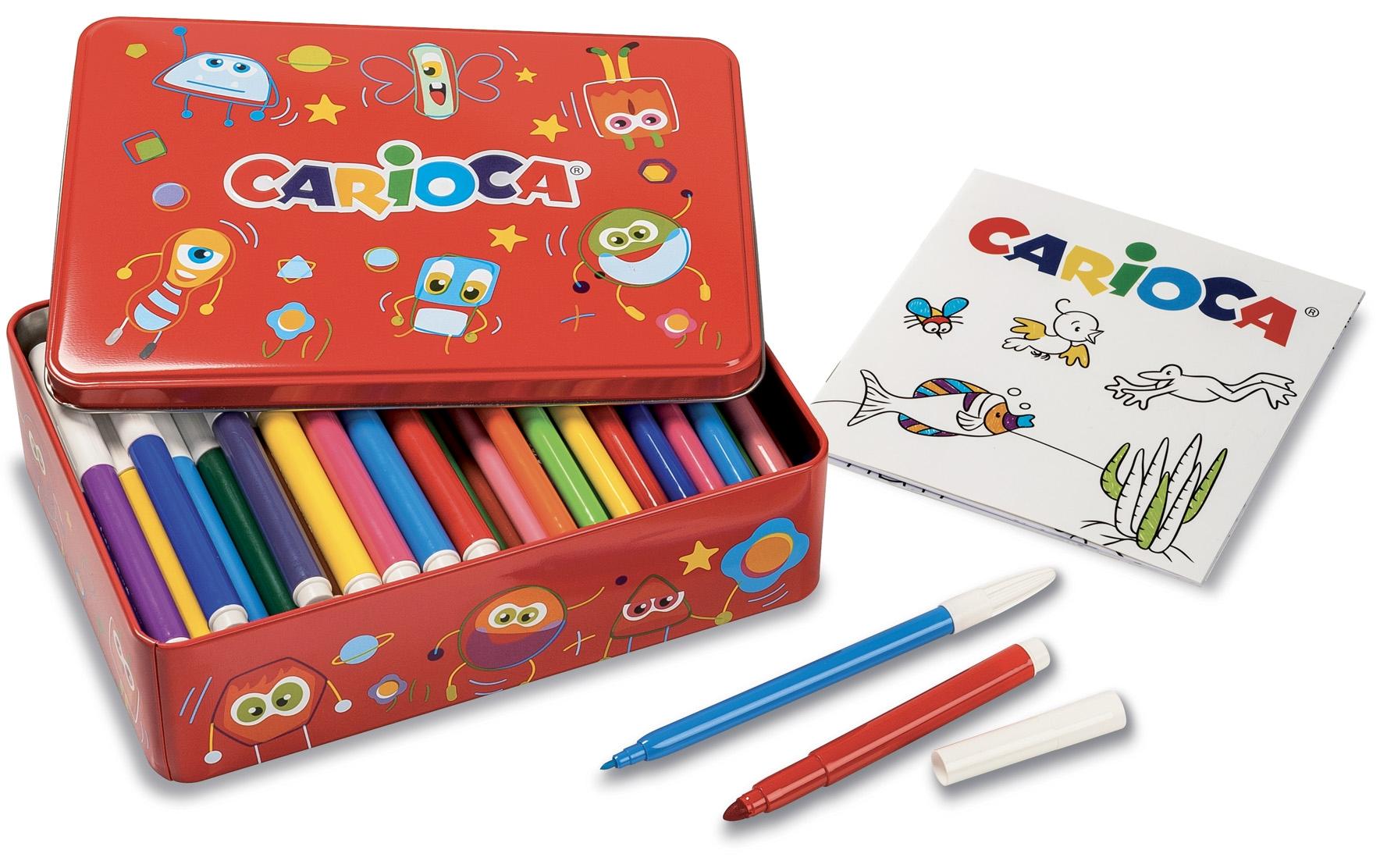 Carioca Fasermaler Metallbox rot