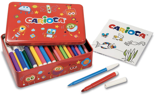 Carioca Fasermaler Metallbox rot