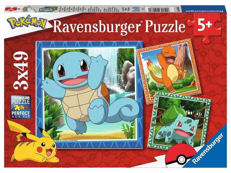 Ravensburger | Puzzle Glumanda, Bisasam u.Schiggy | Alter ab: 5+, 3x49 Teile