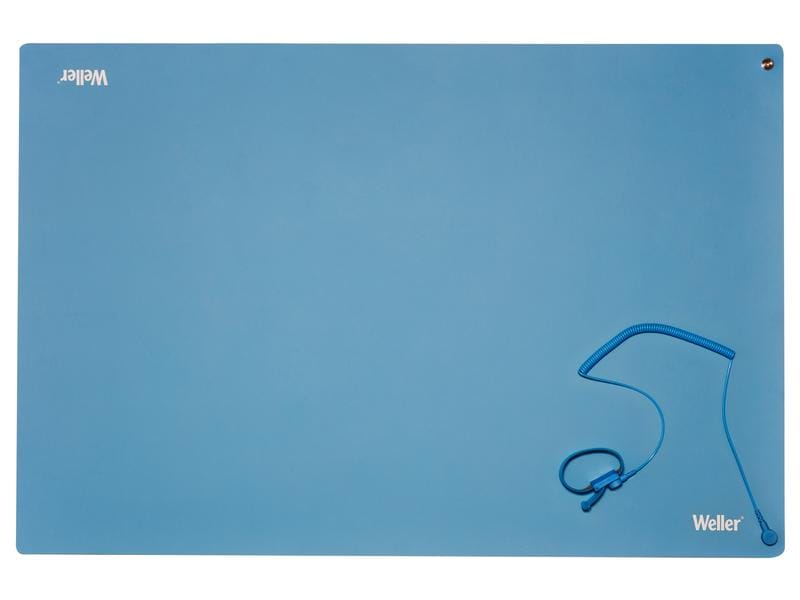 Weller | ESD-Matte Set blau 900x600 | ESD Premium Tisch-Lötmatte Set