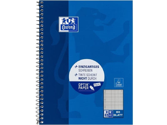 Oxford | Collegeblock blau | 90g/qm, A5+, 80 Seiten, kariert