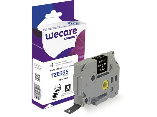 Wecare | TZE-335 | weiss auf schwarz, 12mm
