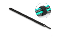 Delock | Klettkabelbinder Schwarz 250 mm x 1 | schwarz, 10 Stück