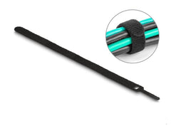 Delock | Klettkabelbinder Schwarz 250 mm x 1 | schwarz, 10 Stück