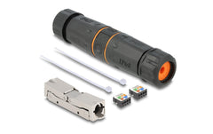 Delock | Kabelverbinder LSA zu LSA Cat.6A | IP68, wasserfest, schwarz