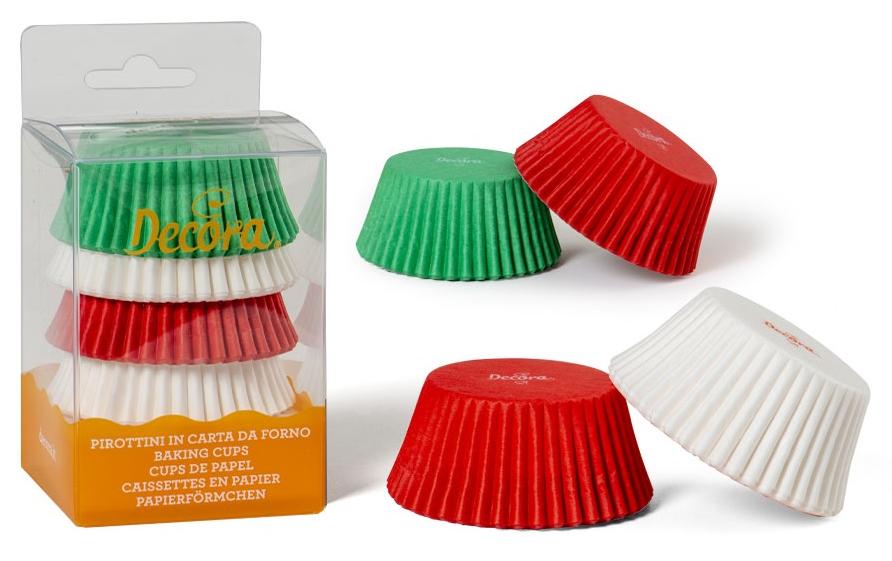 Decora Backförmchen weiss rot grün