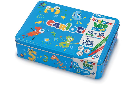 Carioca Fasermaler Metallbox blau