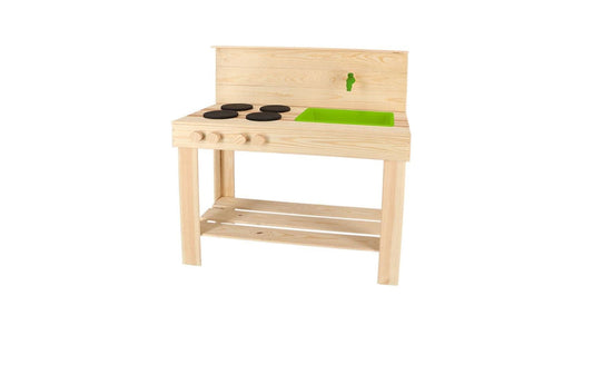 Esschert Design | Matschküche, Holz | 78x43x87 cm, Gardiniaschlauch-Anschluss