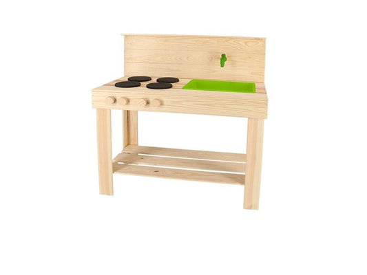 Esschert Design | Matschküche, Holz | 78x43x87 cm, Gardiniaschlauch-Anschluss