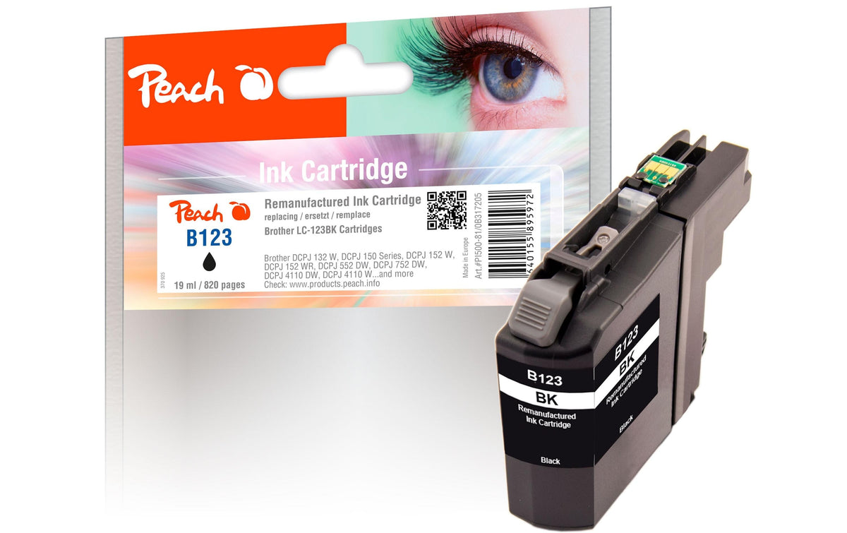 Peach, Tinte Brother LC-123 Black
