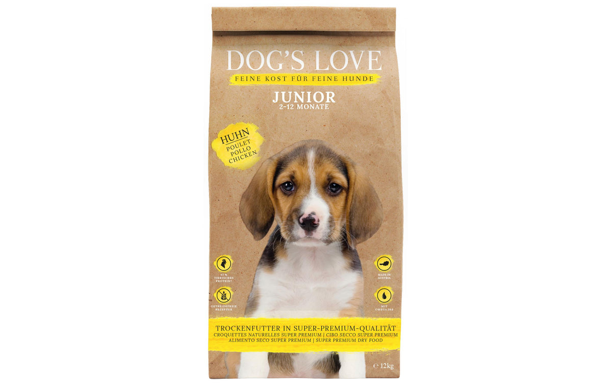 Dog's Love, Trockenfutter Junior, Huhn, 12
