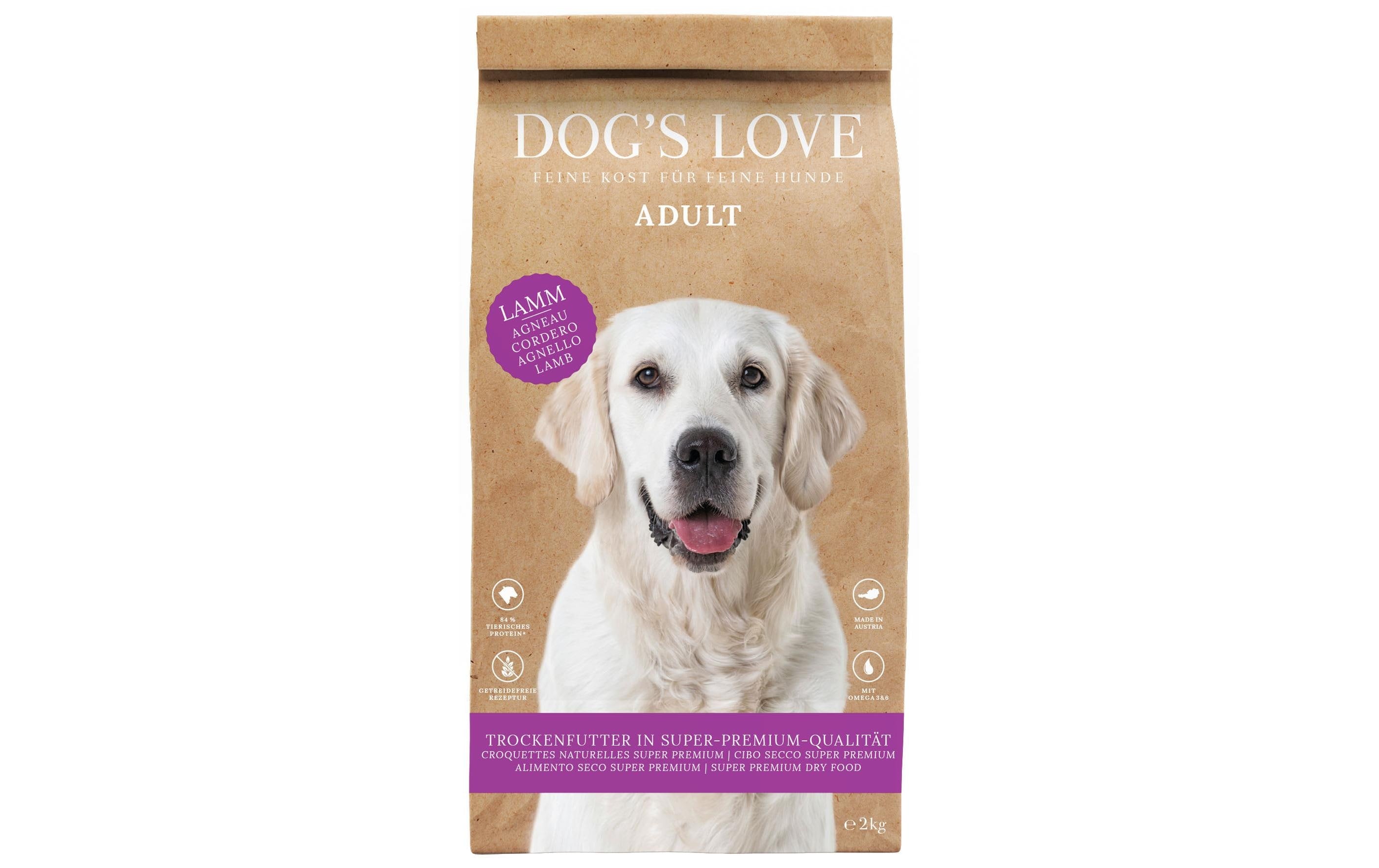 Dog's Love, Trockenfutter Adult, Lamm, 2 kg