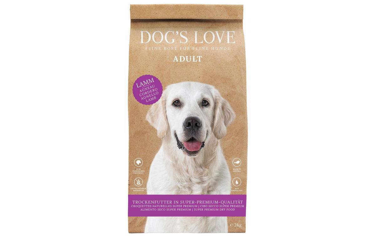 Dog's Love, Trockenfutter Adult, Lamm, 2 kg