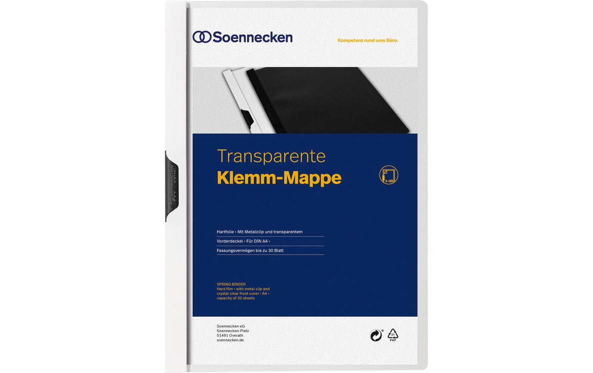 Soennecken, Klemmhefter A4, Weiss