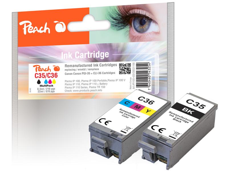 Peach | Canon PGI-35/CLI-36, Multi-Pack | 1x8.5, 1x11 ml,1x210, 1x275 Seiten