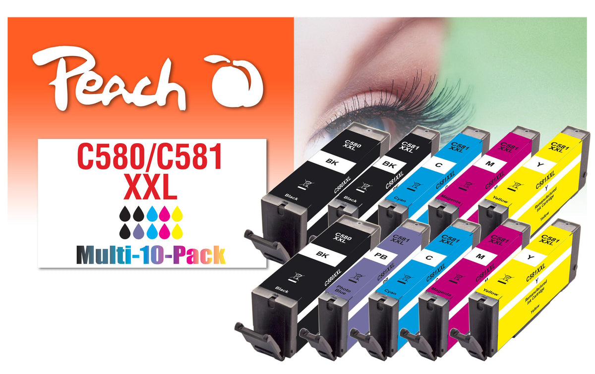 Peach Canon 580XXL/581XXL,Multi-10-Pack